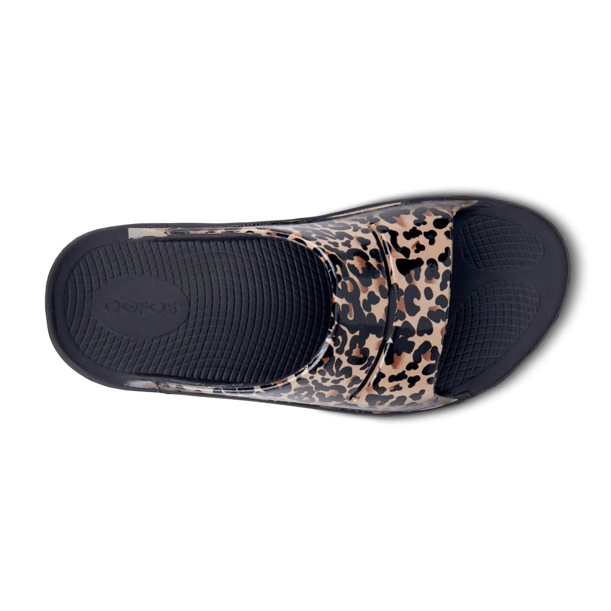'OOFOS' Women's OOahh Slide Limited Edition - Black / Leopard 5 'OOFOS' Women's OOahh Slide Limited Edition - Black / Leopard - Image 3