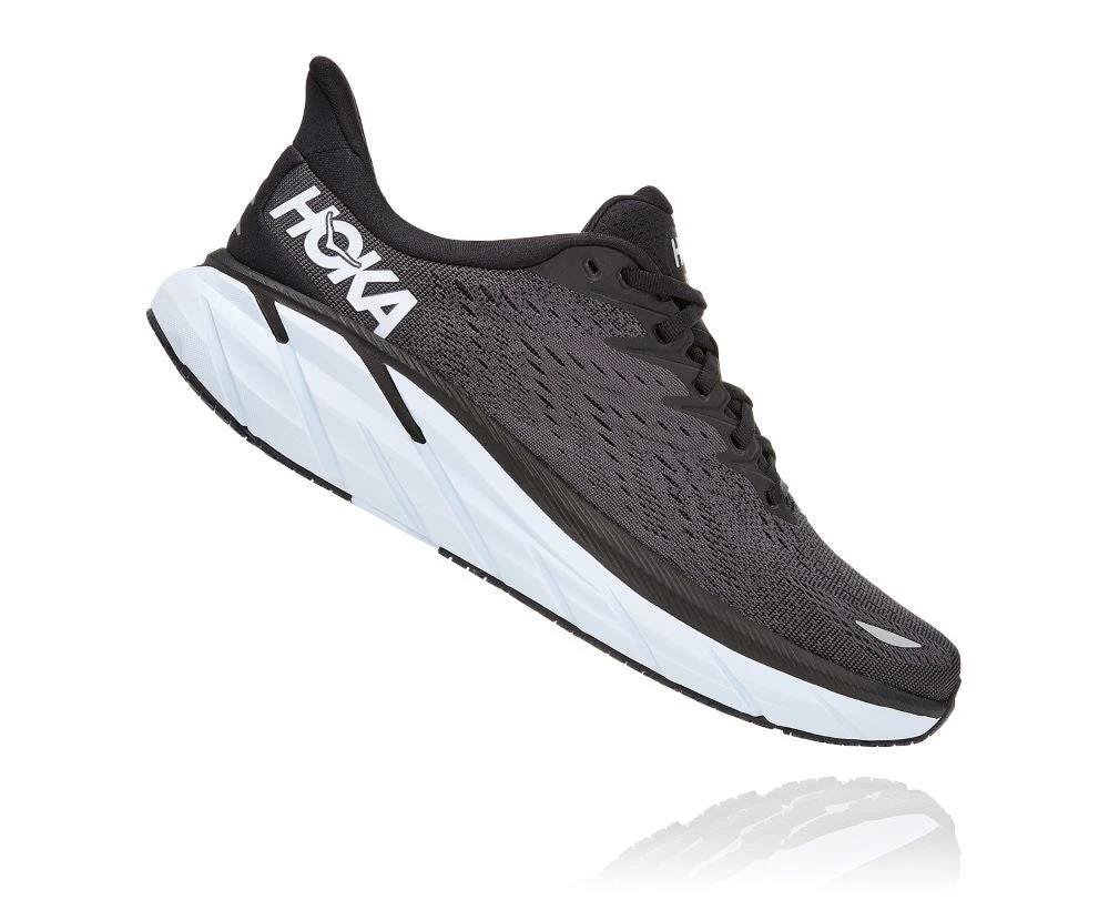 'HOKA' Men's Clifton 8 - Black / White (Wide) 6 'HOKA' Men's Clifton 8 - Black / White (Wide) - Image 4