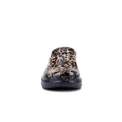 'OOFOS' Women's OOcloog Luxe Pixel Clog - Black / Black Leopard -Sports Shop 1203BLKLEOPRD shot3 1024x1024@2x