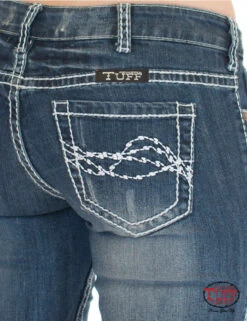 'Cowgirl Tuff' Women's Edgy Bootcut - Medium Wash -Sports Shop JEDGYJ 5 1024x1024@2x