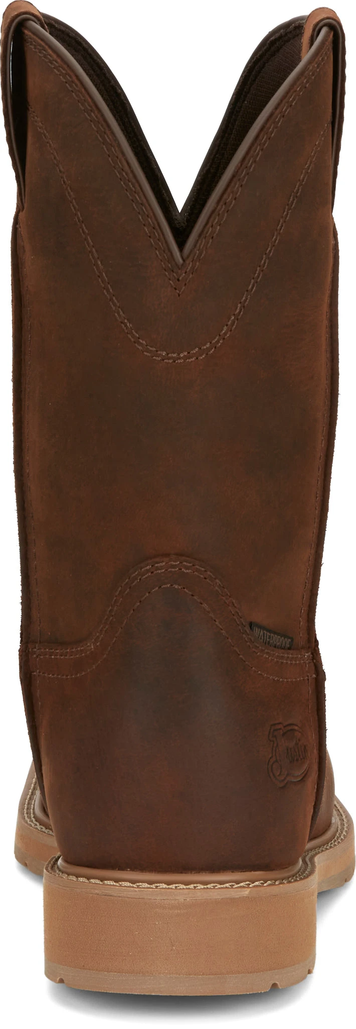'Justin' Men's 11" Buster Water Buffalo EH WP Steel Toe - Pecan Brown 6 'Justin' Men's 11" Buster Water Buffalo EH WP Steel Toe - Pecan Brown - Image 5