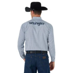 'Wrangler' Men's Logo Western Button Down - Blue 10 'Wrangler' Men's Logo Western Button Down - Blue -Sports Shop MP1348B BB01 SWFF PRD 1024x1024@2x