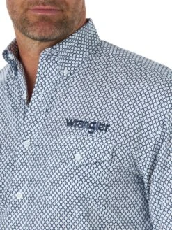 'Wrangler' Men's Logo Western Button Down - Blue 11 'Wrangler' Men's Logo Western Button Down - Blue -Sports Shop MP1348B BD01 RWBD PRD 1024x1024@2x
