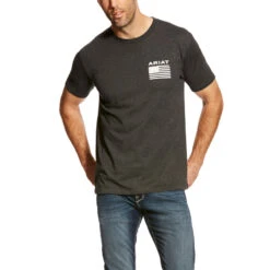 'Ariat' Men's Freedom Tee - Charcoal Heather -Sports Shop S18 MNS WEST 10025209 front 1024x1024@2x