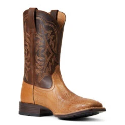 'Ariat' Men's 11" Night Life Ultra Western Square Toe - Ranger Smooth Quill Ostrich / Beam Brown -Sports Shop S22 MNS WEST 10040345 medial 1024x1024@2x