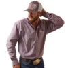'Ariat' Men's Solid Slub Classic Fit Button Down - Wine Club -Sports Shop S23 MNS WEST 10043360 front 1024x1024@2x