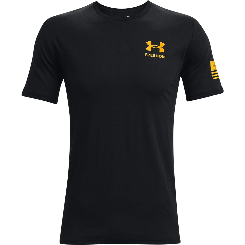 'Under Armour' Men's Freedom Flag T-Shirt - Black / Steeltown Gold 4 'Under Armour' Men's Freedom Flag T-Shirt - Black / Steeltown Gold - Image 2