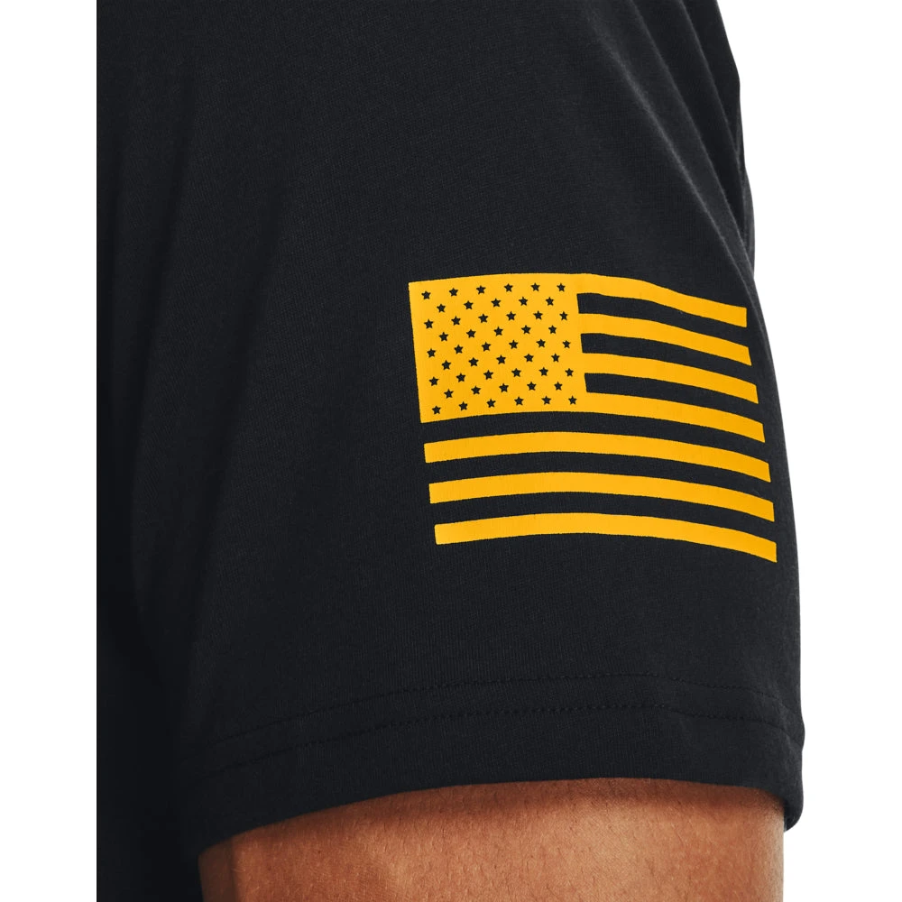 'Under Armour' Men's Freedom Flag T-Shirt - Black / Steeltown Gold 5 'Under Armour' Men's Freedom Flag T-Shirt - Black / Steeltown Gold - Image 3